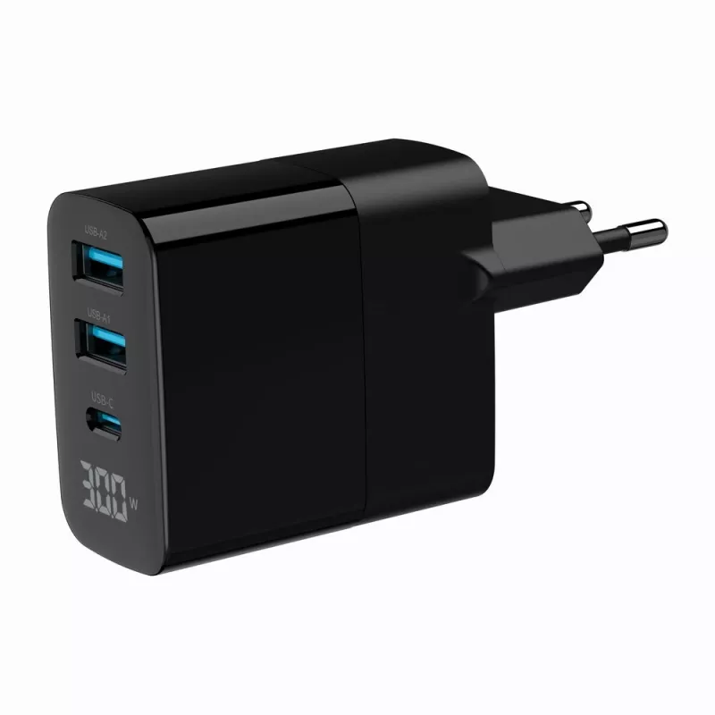 Gembird TA-UC-PDQC30LCD-BK-02 ładowarka do urządzeń mobilnych Uniwersalna Czarna AC Szybkie ładowanie Wewnętrzna