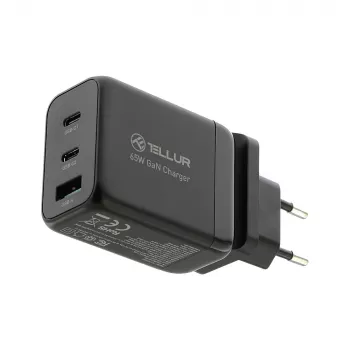 Ładowarka sieciowa Tellur TLL151451 65W, 3-portowa (2x USB-C, 1x USB-A)