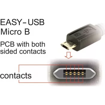 Kabel DeLOCK EASY-USB 2.0 Typ-A męski do Micro-B męski kątowy 5m czarny