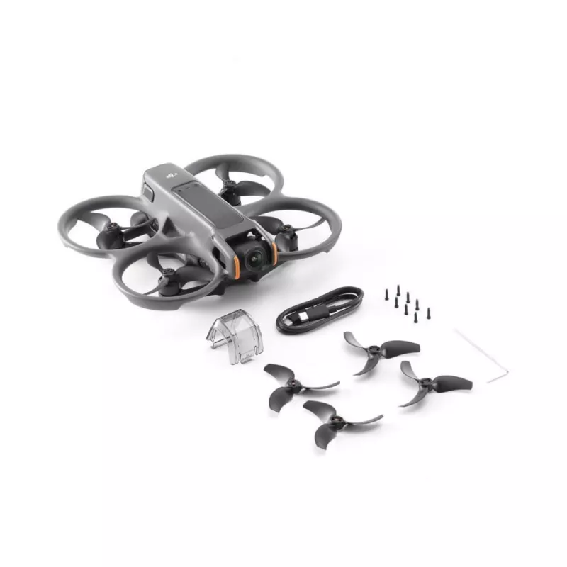 Dron DJI Avata 2 — maksymalny zasięg 13 000 m, maksymalna prędkość 27 m/s, 4 wirniki, czarny (bez gogli ani kontrolera zdalnego)