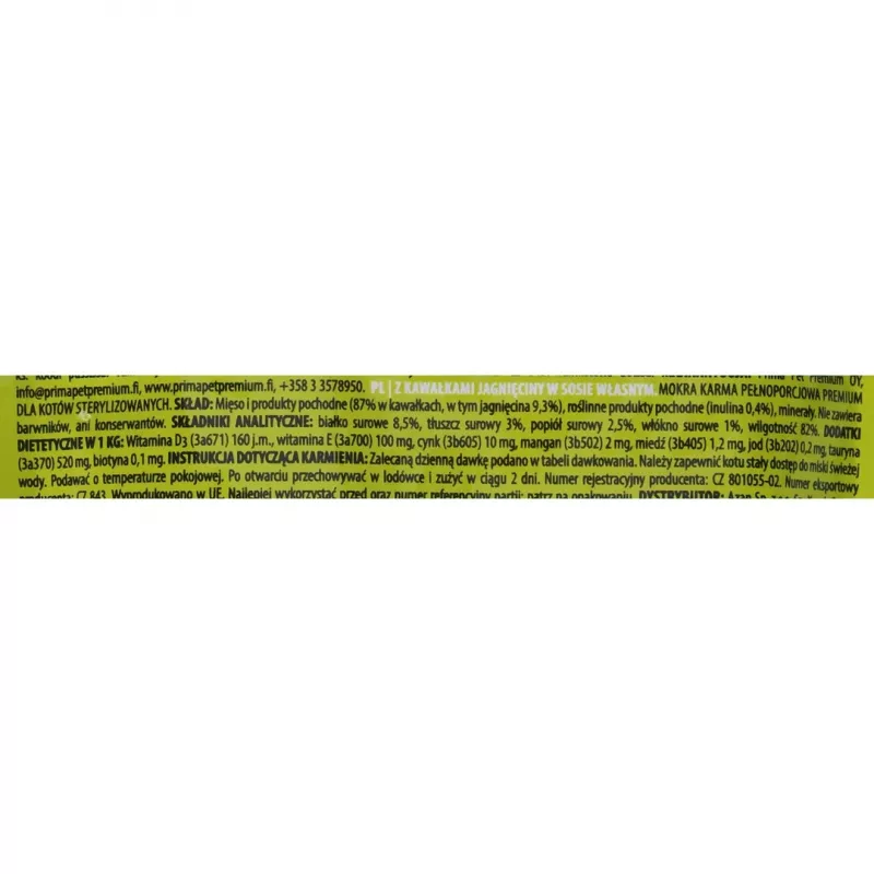 Mokra karma dla kota Brit Premium by Nature Jagnięcina dla kotów sterylizowanych 100 g