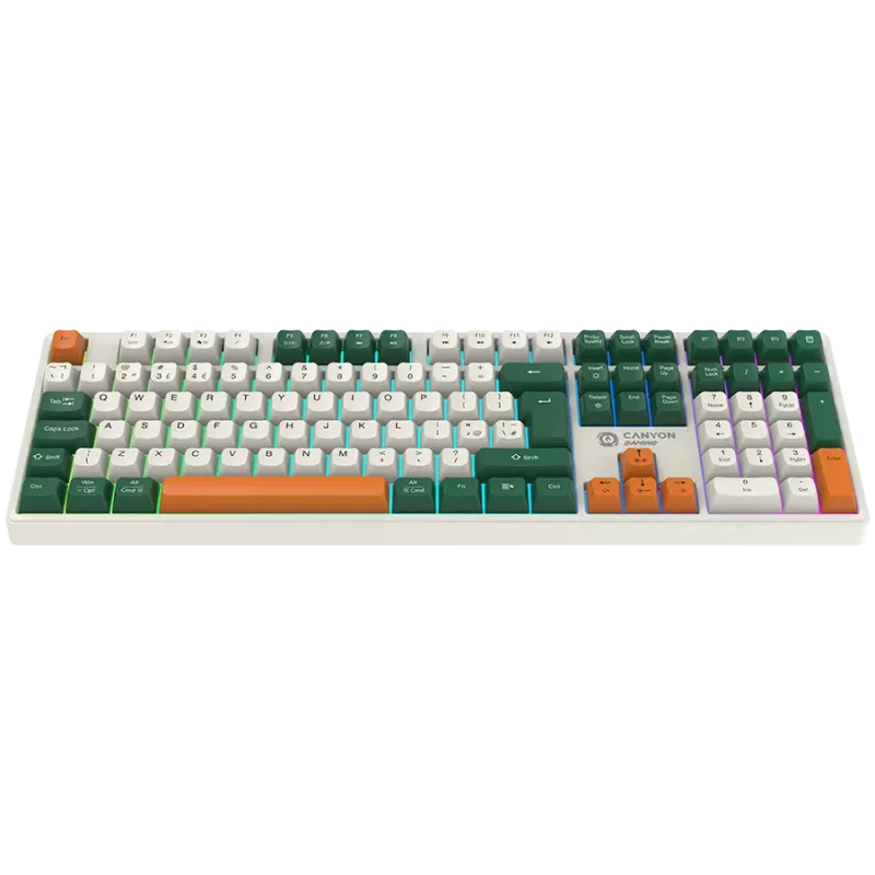 Mechaniczna klawiatura bezprzewodowa CANYON Shadder GKW-11 RGB biała