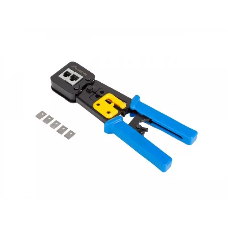 Zaciskarka LANBERG NT-0204 do złączy RJ-45, czarno-niebieska, 272×110,5×30 mm, 140 g