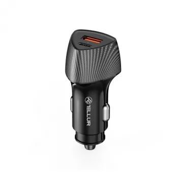 Ładowarka samochodowa Tellur FCC10 38W 6A PD20W QC3.0 — adapter zasilania pojazdu USB-C i USB-A