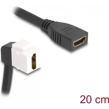 DeLOCK Keystone Module kabel HDMI gniazdo do gniazda 90° kątowy 8K 60 Hz 20 cm czarny