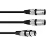 Kabel audio XLR 3-pin męski na 2 x XLR 3-pin męski 1,5m Omnitronic 30225205