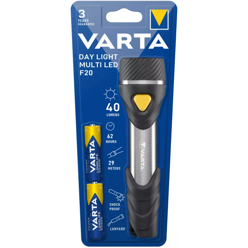 Latarka ręczna Varta Day Light Multi LED F20 Czarny Srebrny Żółty