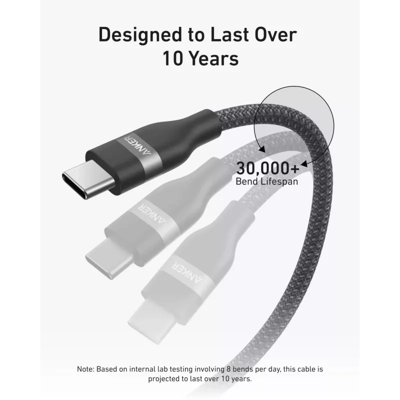 Kabel USB-C na USB-C Anker A82E2 — 0,9 m, USB C na USB C, Czarny