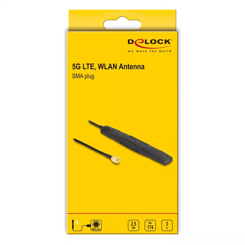 Antena dookólna DeLOCK 90101 2,5 dBi SMA 0,6-6 GHz