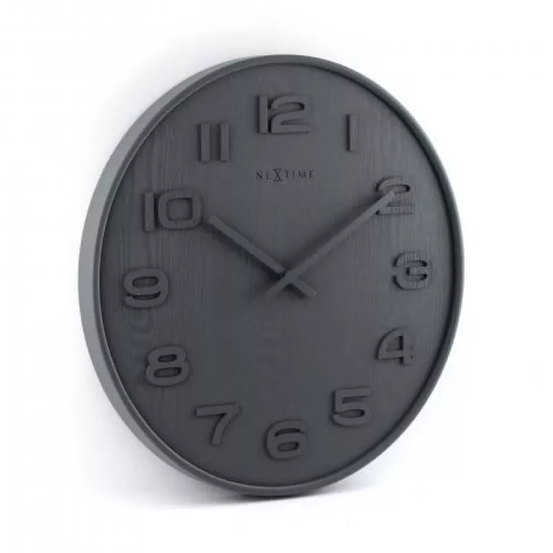 NeXtime 3096GS - Zegar ścienny - kwarcowy - okrągły - szary - drewno - dla dorosłych