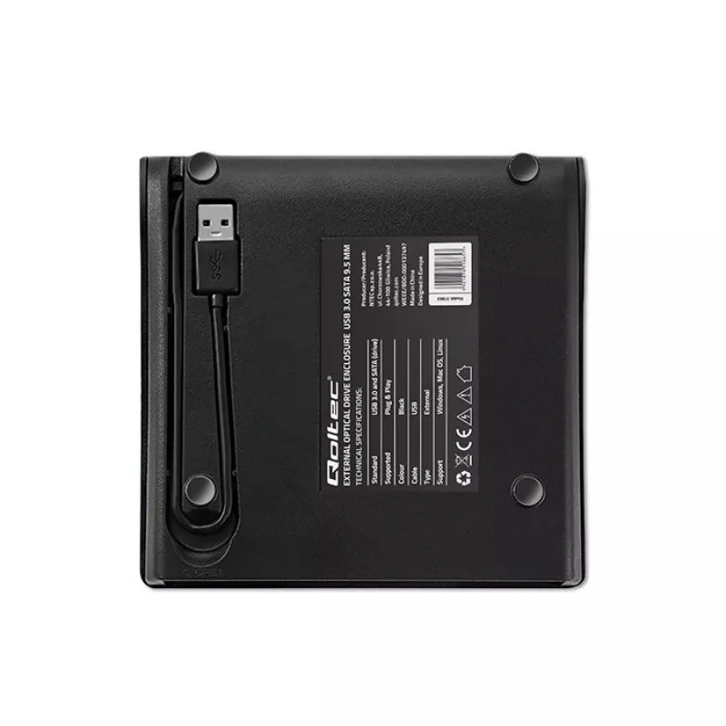 Obudowa napędu optycznego CD/DVD SATA, USB 3.0, 9,5 mm