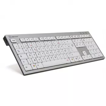 Klawiatura Logickeyboard SKB-AJPU-FR Uniwersalna USB AZERTY Francuski Aluminium Biała
