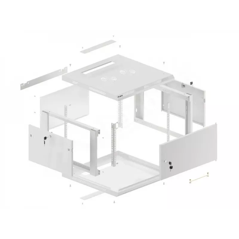 Wall mounted rack Lanberg WF01-6606-00S 6U szary 60 kg capacity