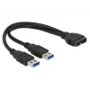 Kabel USB DeLOCK 0,25m USB3.0/2xUSB3.0 83910
