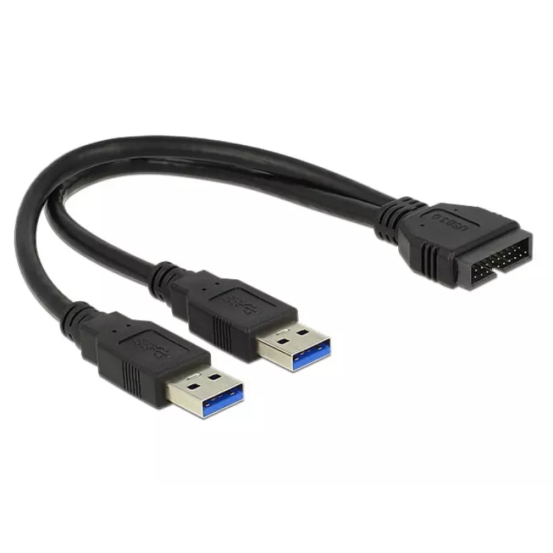 Kabel USB DeLOCK 0,25m USB3.0/2xUSB3.0 83910
