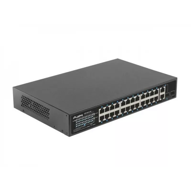 Przełącznik Lanberg 24x 100MB DSP+/2x Combo Rack 19 360W V2