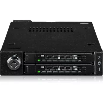 Ramka adaptera do wnęki napędu icy dock MB092VK-B na 2 szt. 6,3 cm U.2 / U.3 NVMe SSD do wnęki 3,5 cala (czarny)
