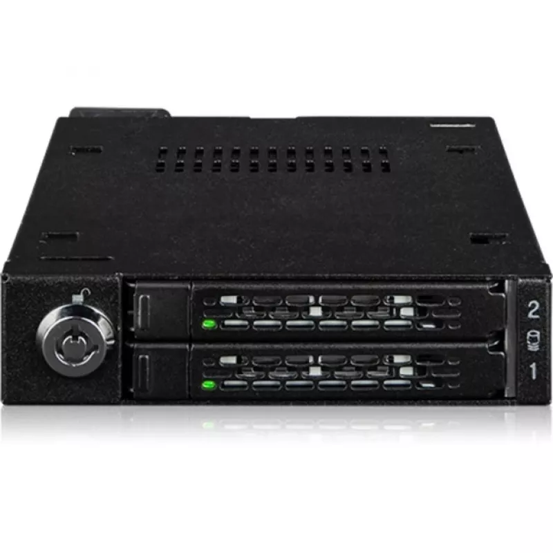 Ramka adaptera do wnęki napędu icy dock MB092VK-B na 2 szt. 6,3 cm U.2 / U.3 NVMe SSD do wnęki 3,5 cala (czarny)