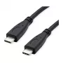ROLINE RM USB 3.2 Gen 2 kabel, C-C, ST/ST, 4K UHD-1, 10Gbit/s, Emark, 100W, czarny, 0,5 m