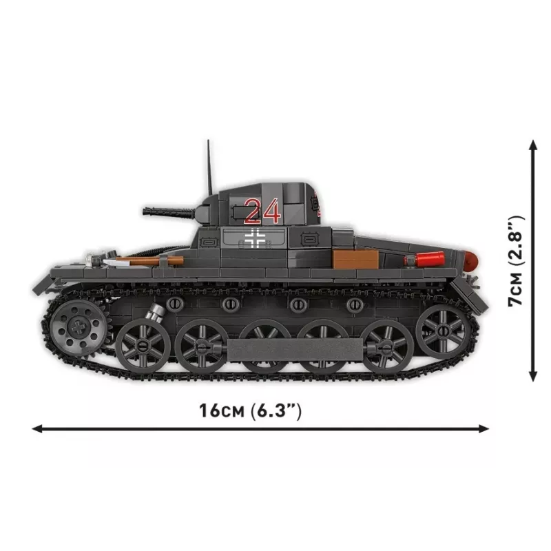 Zestaw konstrukcyjny Cobi Panzer I Ausf. B – 654 elementy, szczegółowy model czołgu