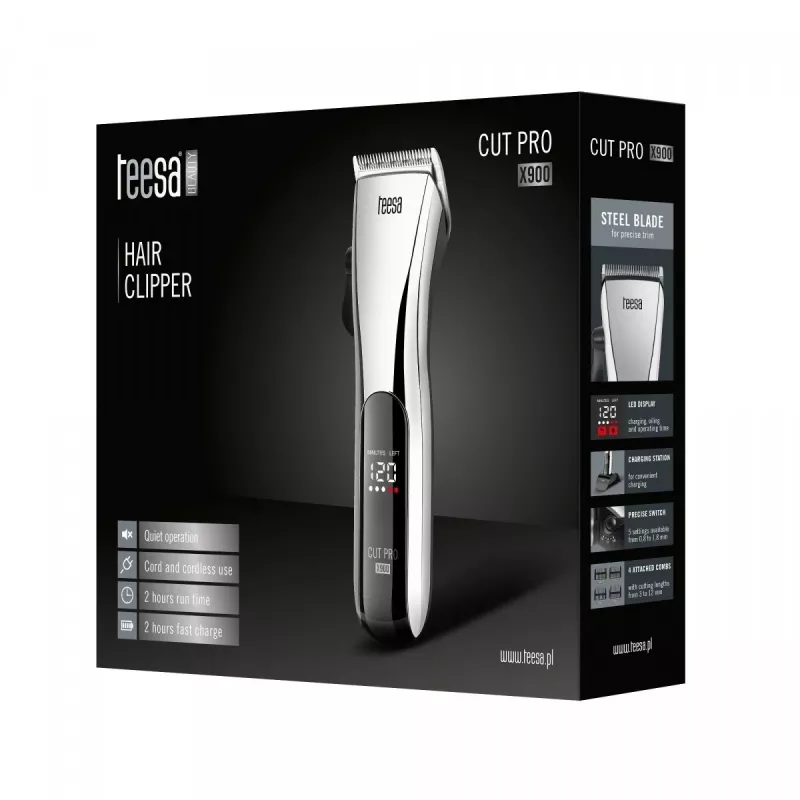 Maszynka do włosów Teesa CUT PRO X900 Czarno-srebrna