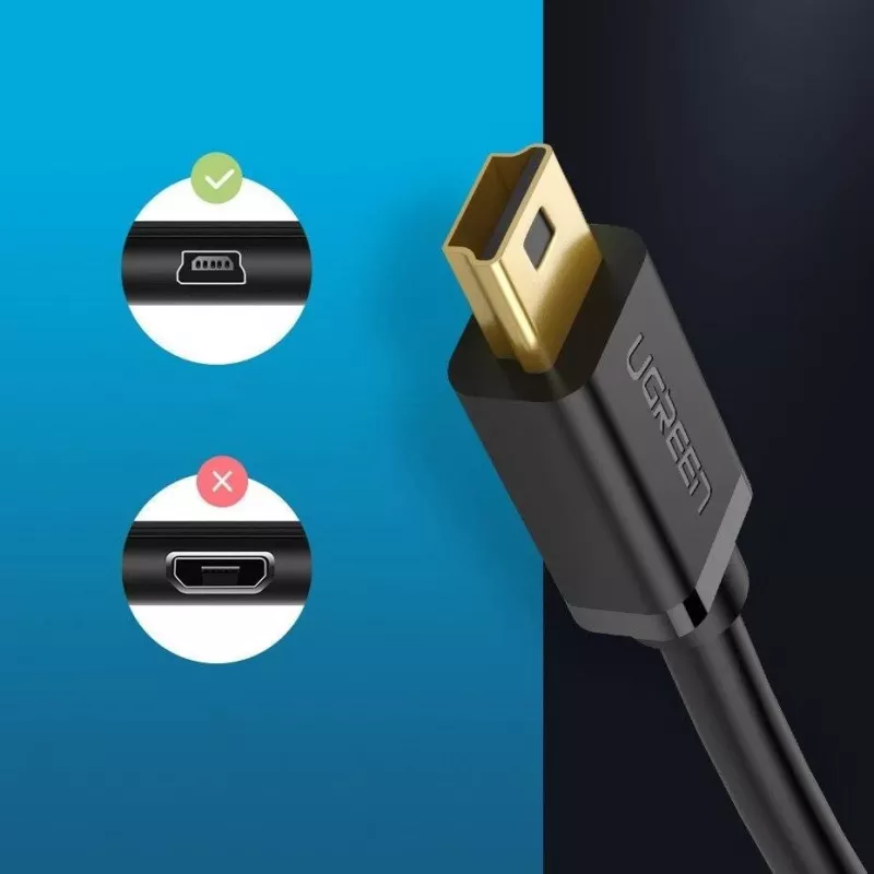 Kabel USB Ugreen - mini USB 480 Mb/s 3 m US132 (czarny)