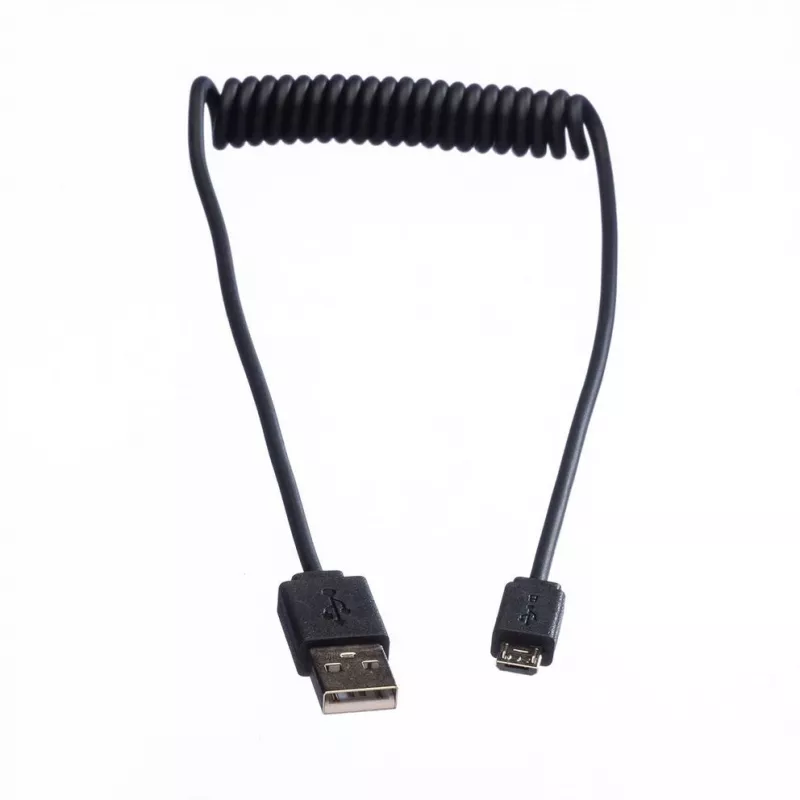 ROLINE USB 2.0 kabel spiralny - A - Micro B - ST/ST 1,0 m - ekranowany - USB 2.0 Type Micro B - 1 mm - spiralny (11.02.8317)