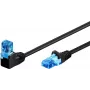 Goobay CAT 6A kabel krosowy 1x 90° angled, U/UTP, Czarny, 3 m - latch tab top, CCA miedź Mix (51531)