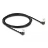 DeLOCK Kabel sieciowy RJ45 kat.6A S/FTP cienki 90° w dół 2 m czarny