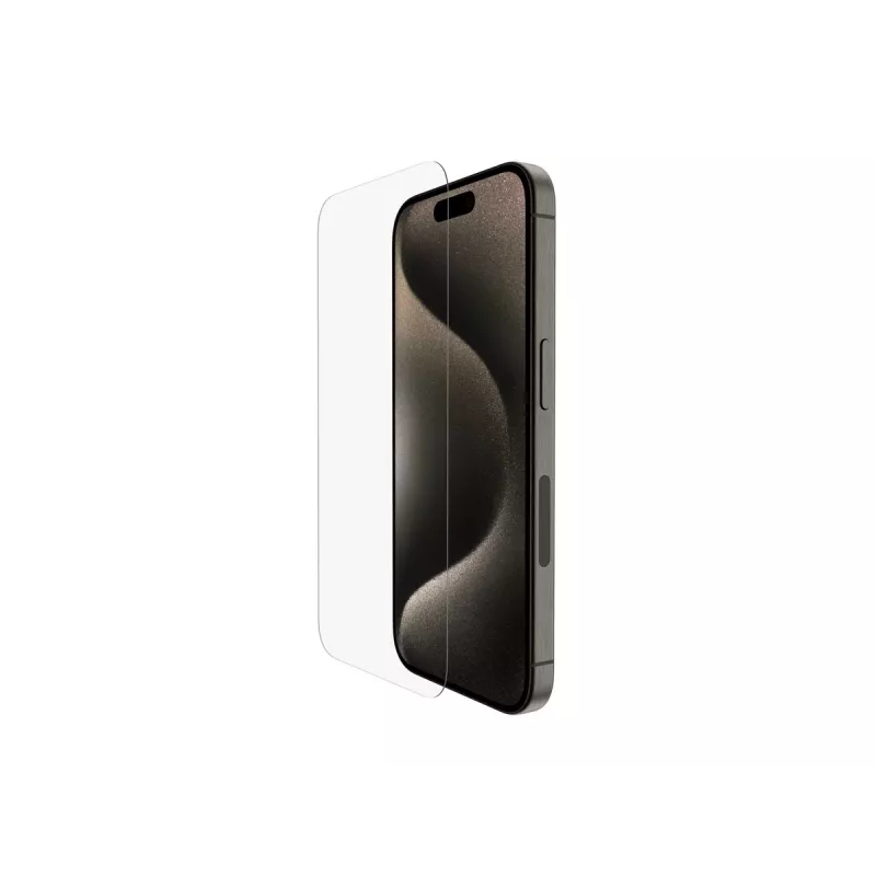 Belkin | ScreenForce Pro | UltraGlass2 Antymikrobiowa Osłona Ekranu | Apple | Dla iPhone 15 Pro | Szkło | Przezroczysta | Bezbarwna Osłona Ekranu