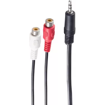 Kabel audio ShiverPeaks BS30771-1.5 1,5 m 3,5 mm na 2 × RCA czarny