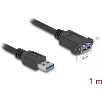Kabel USB DeLOCK USB Type-A męski na żeński 1 m 5 Gb/s czarny