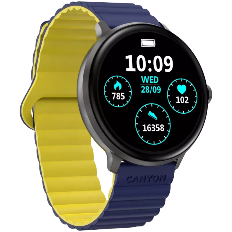 Canyon SW-69 - Jacky - smartwatch - BT - kolor. Wyświetlacz LTPS 1.3 - wodoodporny. IP68 - 25 sportów