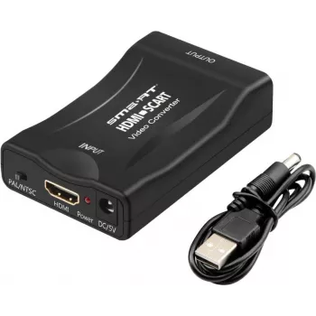 Konwerter SCART na HDMI ShiverPeaks SP90-08018 — cyfrowy adapter wideo do źródeł SCART z wyjściem HDMI