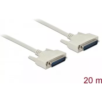 Kabel szeregowy DELOCK 84539, D‑Sub 25‑pin na D‑Sub 25‑pin, beżowy, 20 m