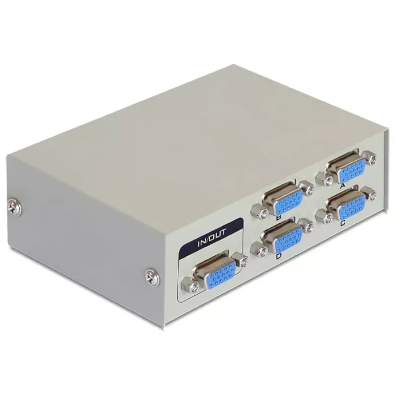 DeLock Switch VGA 4 port manual bidirectional - screen switch - 4 x VGA - Desktop (87635)