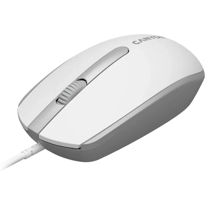 Mysz CANYON M-10 przewodowa biało-szara
