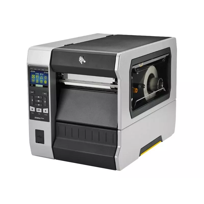Drukarka etykiet Zebra ZT620 — termotransferowa, 300×300 DPI, szerokość druku 168 mm, LCD, Ethernet, Bluetooth, Szary/Czarny