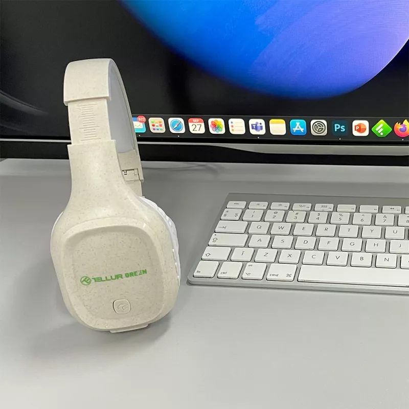 Słuchawki Tellur zielony Bluetooth Nauszne Pulse Składane Kremowe TLL511441