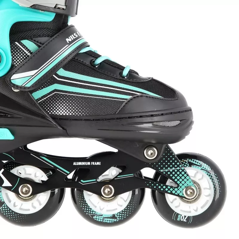 Nils Extreme NH18190 2IN1 Skates Czarny/niebieski SIZE. M (34-38)) Z wymiennymi łyżwami hokejowymi