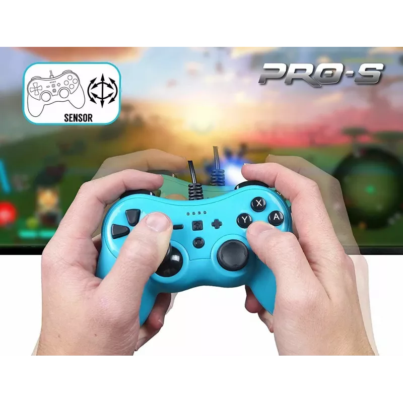 Przewodowy kontroler SUBSONIC SA5488-1 Neon niebieski — dla Nintendo Switch, połączenie przewodowe