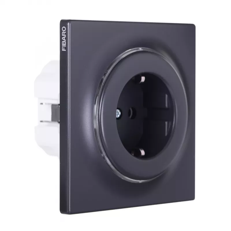 Gniazdko Typu F Fibaro FGWSONF-011-8, 1 gniazdo, 110–230 V, 50/60 Hz, czarne