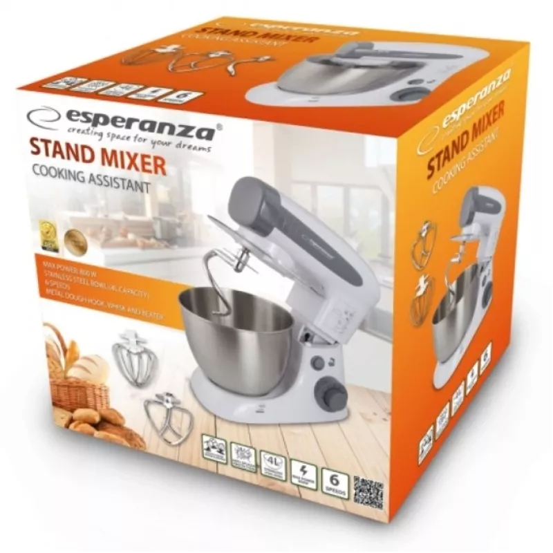 Esperanza EKM024 Mikser stojący z misą 800 W Szary
