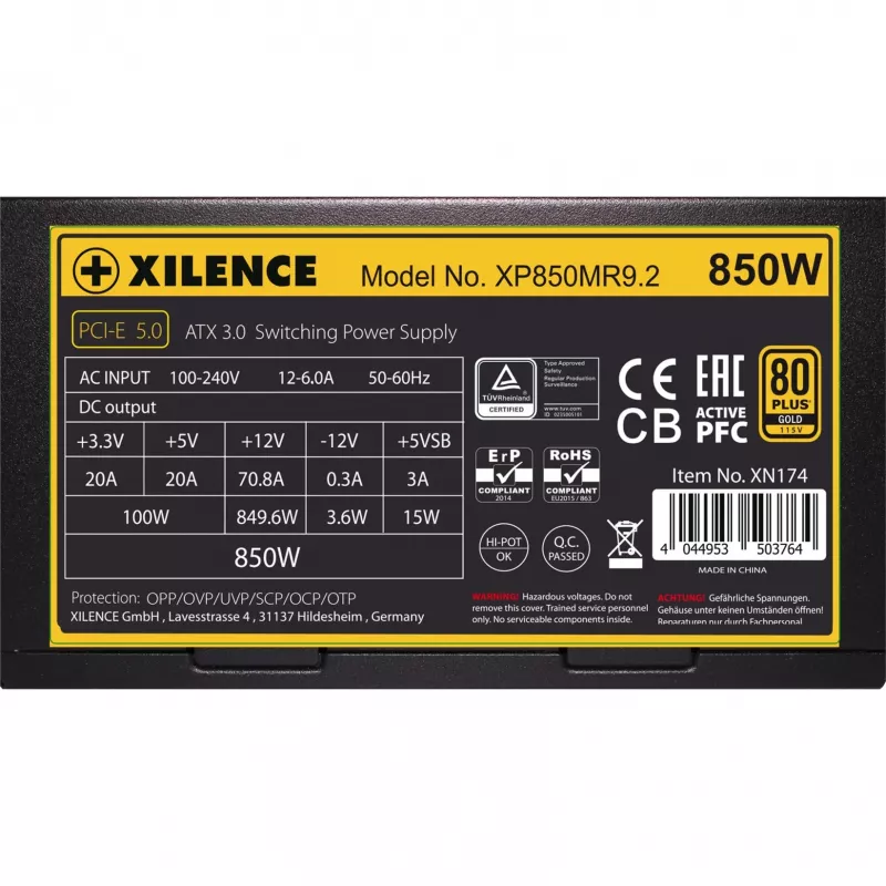 Zasilacz XILENCE 750W, 80 PLUS GOLD, aktywny PFC, XN173