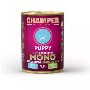 CHAMPER Puppy Monoprotein Lamb - mokra karma dla psów - 400g