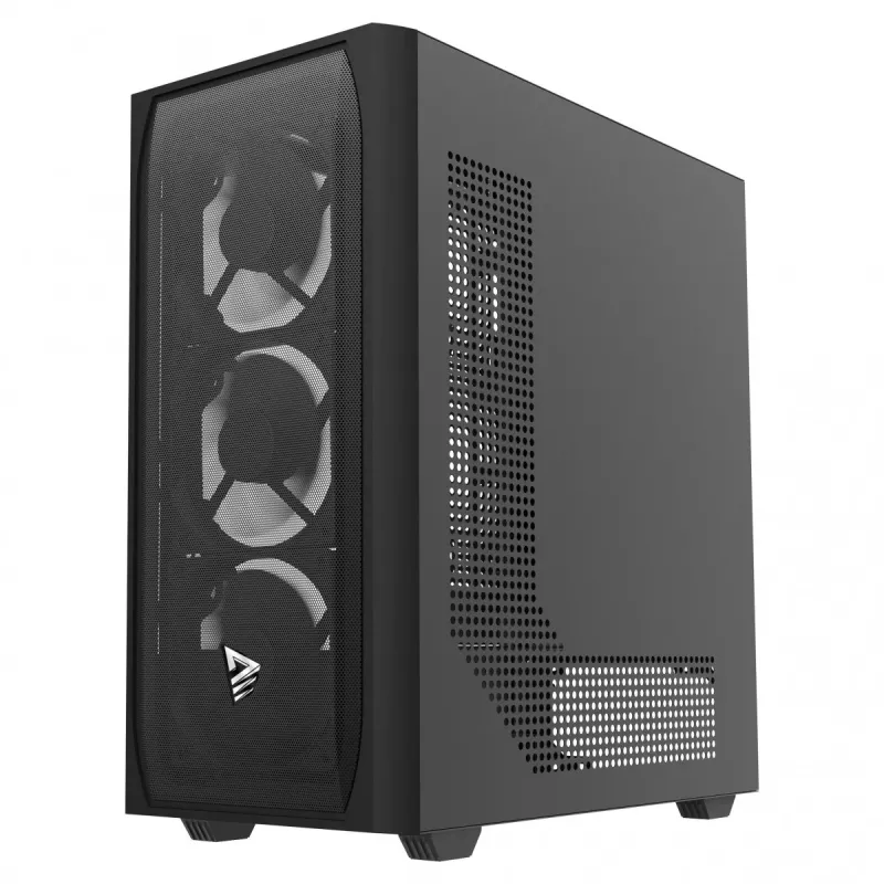 Obudowa PC SAVIO Noctis Flow — Cube Mini‑ITX/Micro‑ATX/ATX, 3x120mm przód, 1x120mm tył, 2x3.5 cala + 3x2.5 cala zatoki, hartowane szkło