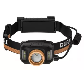Latarka czołowa Duracell DH1500R — czarno-pomarańczowa, ładowalne światło bez użycia rąk