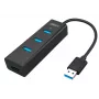 Hub interfejsowy UNITEK Y-3089 USB 3.2 Gen 1 (3.1 Gen 1) Type-A 5000 Mbit/s Czarny