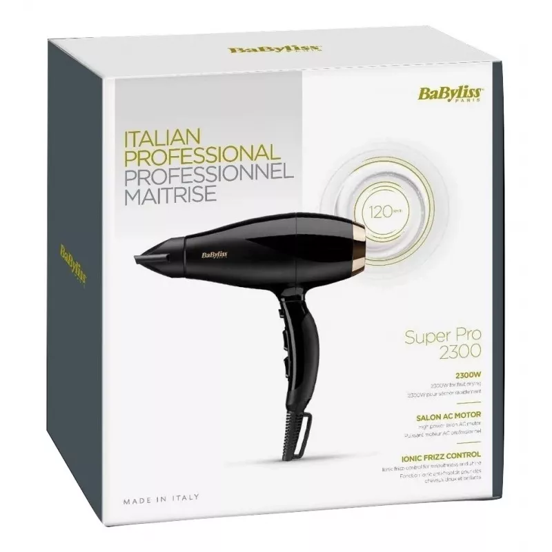 BaByliss Super Pro 2300 suszarka do włosów, 2300 W, czarno-złota