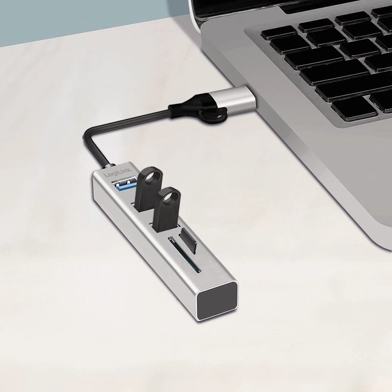 Hub USB 3.0 USB-A, slot SD/microSD, 2w1